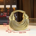 Bolso de lujo para mujer en forma de fideos 25 x 10 x 27 cm Con atado de cuerda Bolso elegante Cuero sintético y poliéster Accesorio estiloso para el uso diario 7