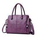 Bolso de mano de cuero para mujer con asas trenzadas Correa desmontable para el hombro Bolsillos laterales con cremallera Cuero 2