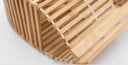 Bolso de mano de madera para mujer en forma de medio círculo Estructura calada de finas láminas Asa recortada 28 x 7,5 x 24,5 cm 7