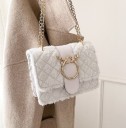 Bolso de mano de mujer con pelo sintético M1055 8