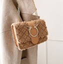 Bolso de mano de mujer con pelo sintético M1055 7