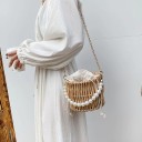 Bolso de mano de paja para mujer M1215 4