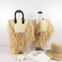 Bolso de mano de paja para mujer M1475 2