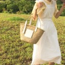 Bolso de mano de paja para mujer M1527 5