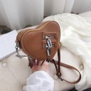 Bolso de mano de piel con forma de corazón para mujer 4