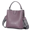 Bolso de mano para mujer con asa superior y correa ancha con patrón para llevar al hombro Patas metálicas Costura decorativa 20 x 20,5 x 3