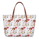 Bolso de mano para mujer de neopreno y algodón con estampado de enfermeras y motivos de salud Dos asas marrones Dimensiones 39 x 29 x 11,5 cm 3