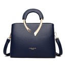 Bolso de mano para mujer de piel PU. Elegante bolso con asa semicircular y adornos metálicos dorados. Correa para el hombro 27 x 21 x 13 4