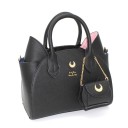 Bolso de mano para mujer en forma de gato con orejas Pequeña bolsa colgante de cadena Media luna decorativa dorada Cuero sintético 26 x 23 x 4