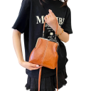 Bolso de mano para mujer estilo vintage 19 x 5 x 20 cm Elegante bolso pequeño cruzado Cuero sintético y poliéster 4