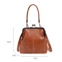 Bolso de mano para mujer estilo vintage 19 x 5 x 20 cm Elegante bolso pequeño cruzado Cuero sintético y poliéster 7