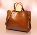 Bolso de mano y bandolera elegante para mujer Gran capacidad Compartimento principal con cremallera Correa desmontable PU cuero sintético 32 x 3