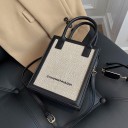 Bolso de mano y bandolera para mujer 19,5 x 23 x 9 cm Forma rectangular Ribete en contraste Dos asas cortas Correa larga ajustable 7