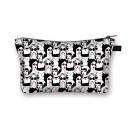 Bolso de maquillaje femenino con estampado de labios y besos Estuche para cosméticos y brochas de poliéster Cremallera con asa Tamaño 13 x 21,5 cm 26