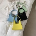 Bolso de mujer bajo el brazo de piel sintética Forma trapezoidal Asa corta y correa larga para el hombro Superficie lisa 21 x 12 x 7 cm 7