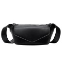 Bolso de mujer cruzado con solapa frontal en forma de sobre Apariencia minimalista y lisa Correa ancha Cremallera en la parte superior 2