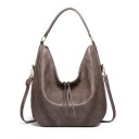 Bolso de mujer cruzado estilo hobo de piel sintética Bolso suave y espacioso con asa y correa larga cruzada Cierre con cremallera 2