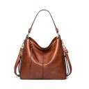 Bolso de mujer cruzado estilo hobo de piel sintética Bolso suave y espacioso con asa y correa larga cruzada Cierre con cremallera 6