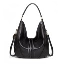 Bolso de mujer cruzado estilo hobo de piel sintética Bolso suave y espacioso con asa y correa larga cruzada Cierre con cremallera 3