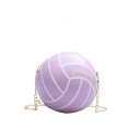 Bolso de mujer en forma de balón de voleibol 16 x 16 cm Bolso redondo de hombro con cadena dorada Accesorio deportivo divertido 6