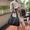 Bolso de mujer espacioso de hombro Dos asas con remaches metálicos Varios compartimentos con cremallera Bolsillos frontales con cremallera 8