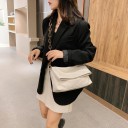 Bolso de mujer suave de hombro de cuero sintético con solapa plegada Cadena de eslabones maciza con patrón de carey 35 x 20 x 10 cm 11