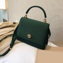Bolso de mujer tipo crossbody con asa superior Para llevar en la mano o sobre el hombro Solapa con cierre redondo Aspecto de ante Cuero 9