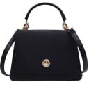 Bolso de mujer tipo crossbody con asa superior Para llevar en la mano o sobre el hombro Solapa con cierre redondo Aspecto de ante Cuero 11