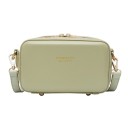 Bolso de mujer tipo crossbody en forma de caja Cierre de cremallera Patas metálicas Correa ajustable con mosquetones Cuero PU 17 x 10 3
