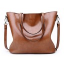 Bolso grande de mujer para llevar en la mano o al hombro con dos asas y correa desmontable Superficie brillante de PU cuero Longitud 2