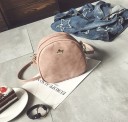 Bolso mini para mujer de piel sintética 18 x 17 x 7 cm Forma redondeada Cierre de cremallera Correa larga Adorno en forma de corona 7