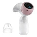 Bomba elétrica de extração de leite materno 4 modos Recarregável Ecrã LED Funil com inserto de silicone Rosa Para mães a amamentar 1