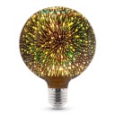 Bombilla LED 3D Edison G125 E27 Efecto de fuegos artificiales 165 x 125 mm 220 V 50/60 Hz Vidrio plateado Patrón multicolor Para lámparas y luminarias 1