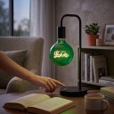 Bombilla LED decorativa con filamento en espiral G125 E27 Inscripción Love 4 W 220 V 12,5 x 17,5 cm Cubierta de vidrio y base de aluminio Para luminarias 6