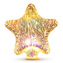 Bombilla LED en forma de estrella E27 Efecto de fuegos artificiales 6 W 85–265 V 50/60 Hz 14 x 17,5 cm Vidrio plateado Patrón multicolor Para lámparas y apliques 1