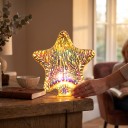 Bombilla LED en forma de estrella E27 Efecto de fuegos artificiales 6 W 85–265 V 50/60 Hz 14 x 17,5 cm Vidrio plateado Patrón multicolor Para lámparas y apliques 5
