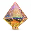 Bombilla LED en forma de ladrillo afilado E27 Efecto de fuegos artificiales 6 W 85–265 V 11 x 17,5 cm Vidrio plateado Patrón multicolor Para lámparas y apliques 1