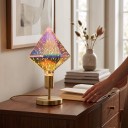 Bombilla LED en forma de ladrillo afilado E27 Efecto de fuegos artificiales 6 W 85–265 V 11 x 17,5 cm Vidrio plateado Patrón multicolor Para lámparas y apliques 5