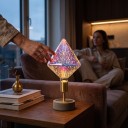 Bombilla LED en forma de ladrillo afilado E27 Efecto de fuegos artificiales 6 W 85–265 V 11 x 17,5 cm Vidrio plateado Patrón multicolor Para lámparas y apliques 6