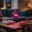 Bombilla LED espiral con filamento G125 E27 Inscripción Love 4 W 220 V 12,5 x 17,5 cm Cubierta de vidrio y base de aluminio Luz rosa Para luminarias 6