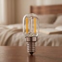 Bombilla LED regulable T20 E14 Forma tubular con filamentos LED 1 W 220–240 V 55 x 20 mm Bombilla transparente Luz blanca 4500 K Para lámparas y apliques 5