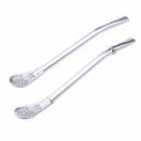Bombilla para té Yerba mate de acero inoxidable Tubo con filtro en forma de cuchara para beber té suelto Pitorro curvado Dimensiones 16 x 2,2 cm 3