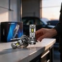Bombillas LED para faros 9005 HB3 Canbus plug and play mini 2 unidades 70W 18000 lm aluminio con ventilador IP68 luz blanca 6500K para coche 2