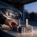 Bombillas LED para faros D5S con ventilador, sin modificaciones de cableado, chips LED, plateadas, reemplazo de xenón para luces de cruce y largas 2