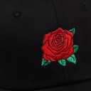 Boné feminino com grande rosa vermelha bordada Boné de baseball em algodão com aba curvada e costurada Circunferência da cabeça de 55 a 62 cm 7