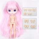 Boneca de plástico 30 cm com franja e várias tonalidades de cabelo Boneca realista com braços intercambiáveis Plástico resistente 14