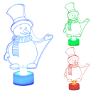 Bonhomme de neige LED mini lumière 15 x 8,8 cm Lampe clignotante colorée à pile Décoration de Noël Éclairage de fête 2