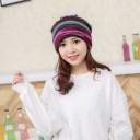 Bonnet à rayures pour femmes J498 2
