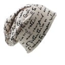 Bonnet avec impression de texte manuscrit Style hip hop pour hommes et femmes Coton fin pour le printemps et l'automne Coupe ample 1