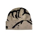 Bonnet d'hiver en tricot avec impression de lettres Bonnet chaud en acrylique 56–58 cm Bonnet unisexe de mode hip hop Bonnet de sport décontracté pour hommes et femmes 9